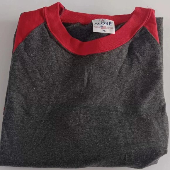 Vtg Men's Alore Jersey T-shirt Gray With Red Sleeves XL USA - Picture 8 of 8